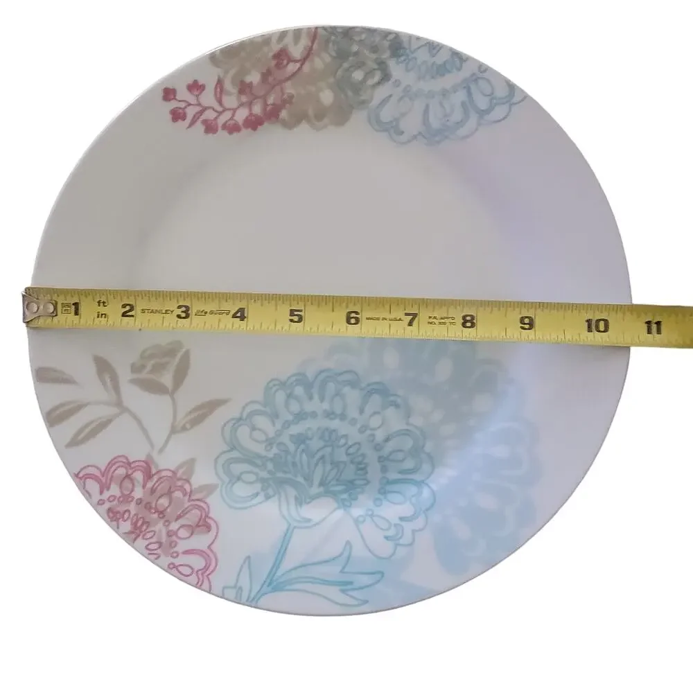 Tabletop Gallery Emma Porcelain Boho Henna Plate Set – 2 Dinner & 2 Salad Plates